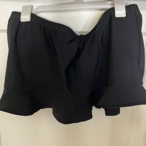 Aqua Green Black Single Ruffle Swim Skirt XLarge